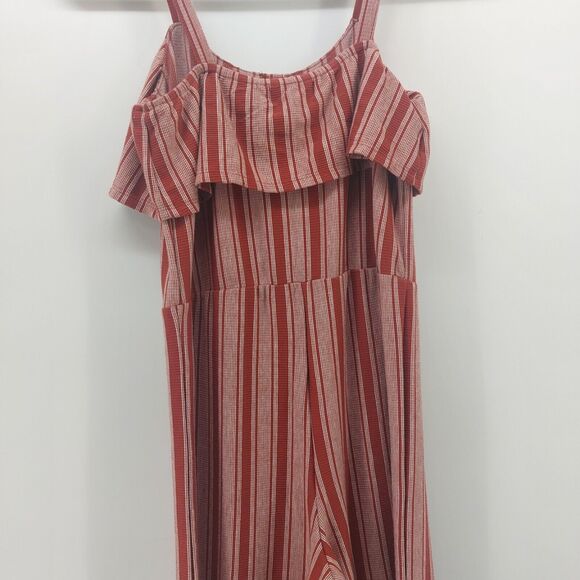 White Fawn Women's Jumpers Red White Stripped Size Large With Ruffles Buttons - Picture 4 of 9